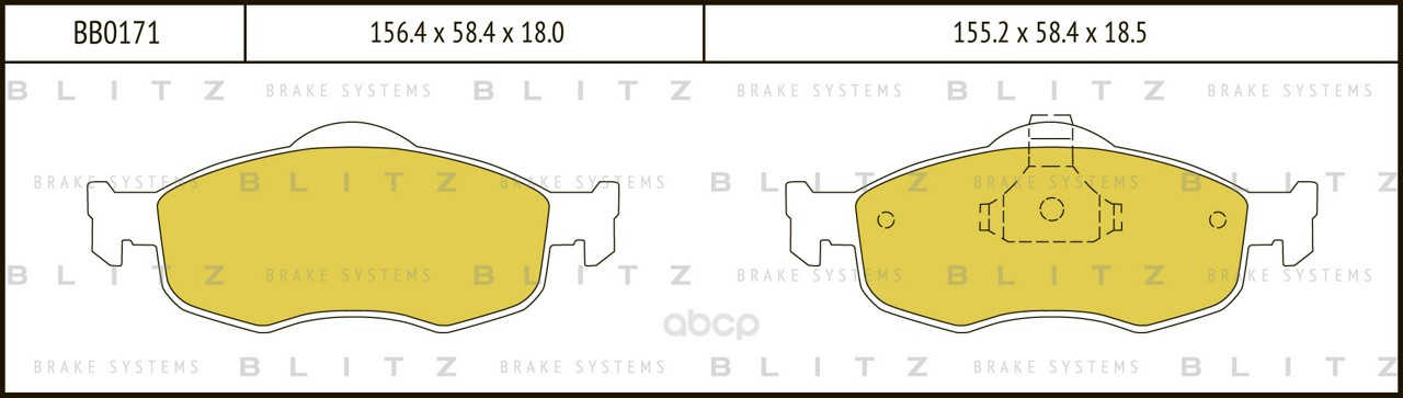 

Тормозные колодки BLITZ передние дисковые BB0171