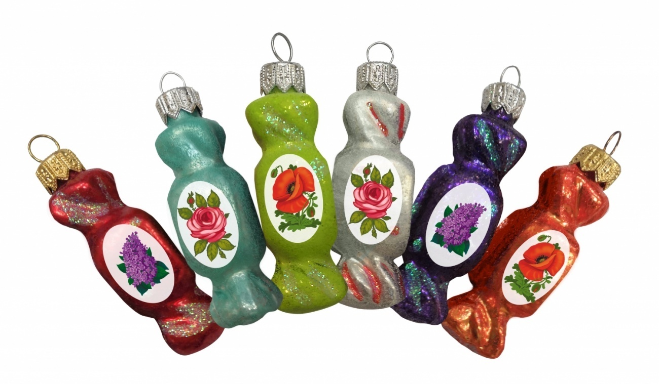 Елочка Конфетки, 7 см, стекло