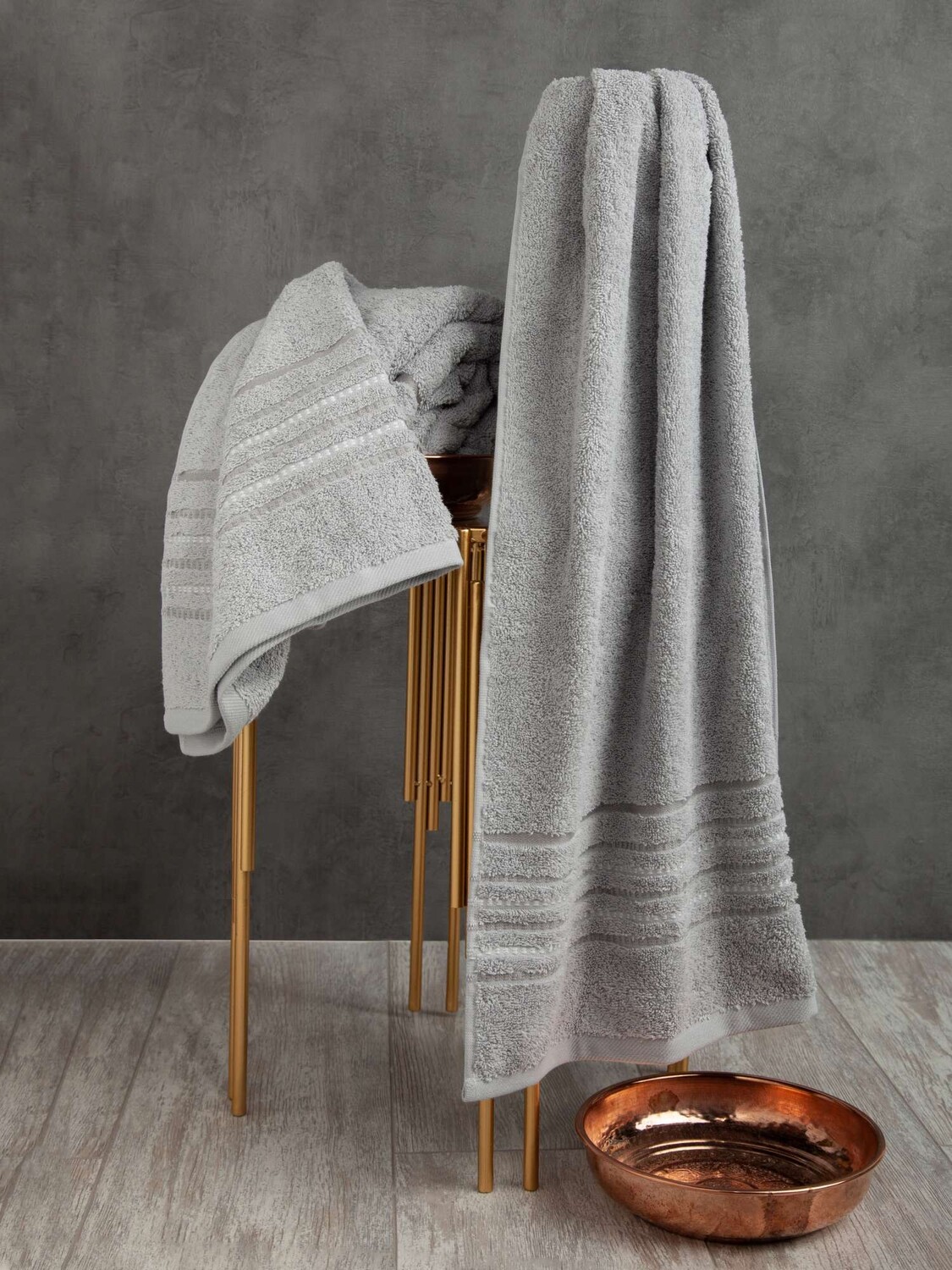 фото Махровое полотенце 70x140 "sporty", серый, 100% хлопок ambiella