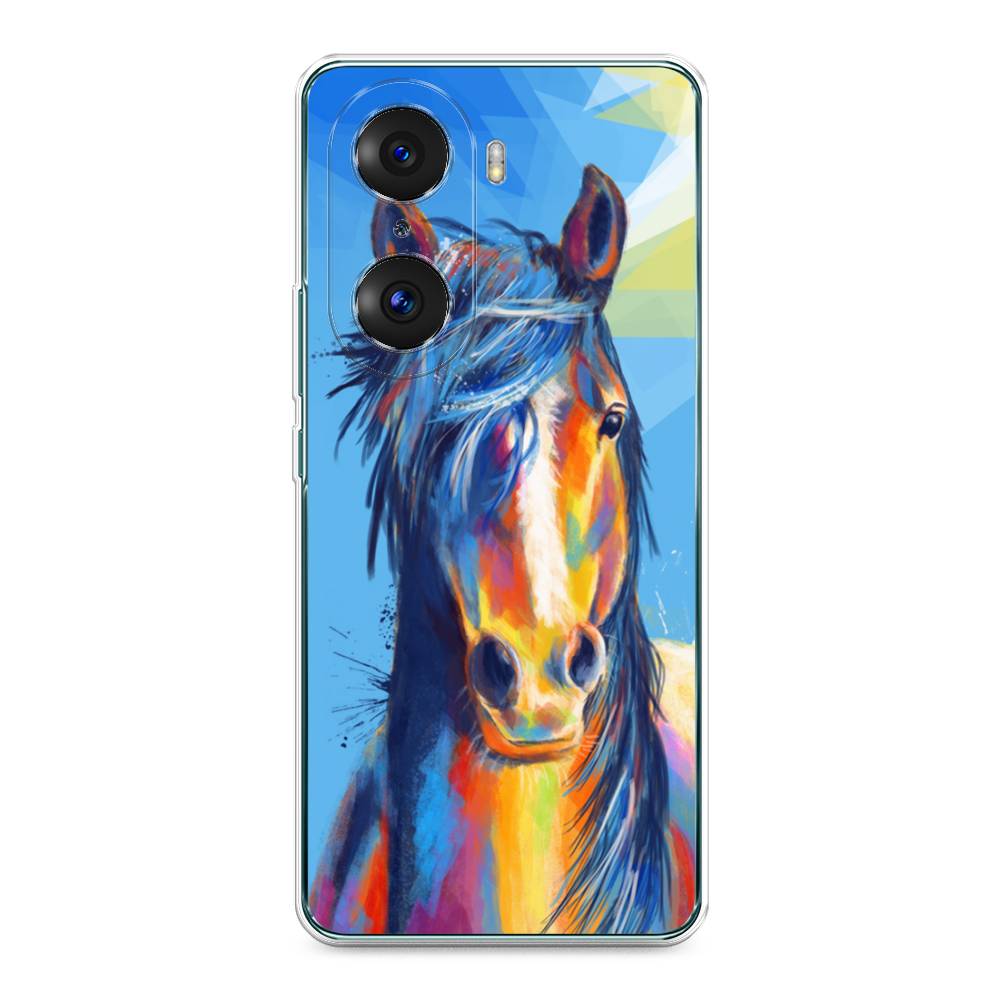 

Чехол на Honor 60 Pro "Лошадь арт 3", Голубой;желтый;синий, 6106750-1