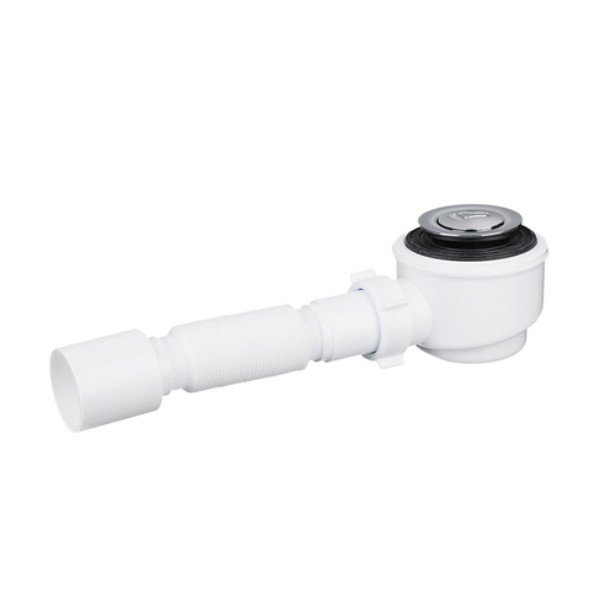 

Сифон АНИ для душевого поддона 1 1/2"*50/60 хром, клик-клак (сетка), Белый