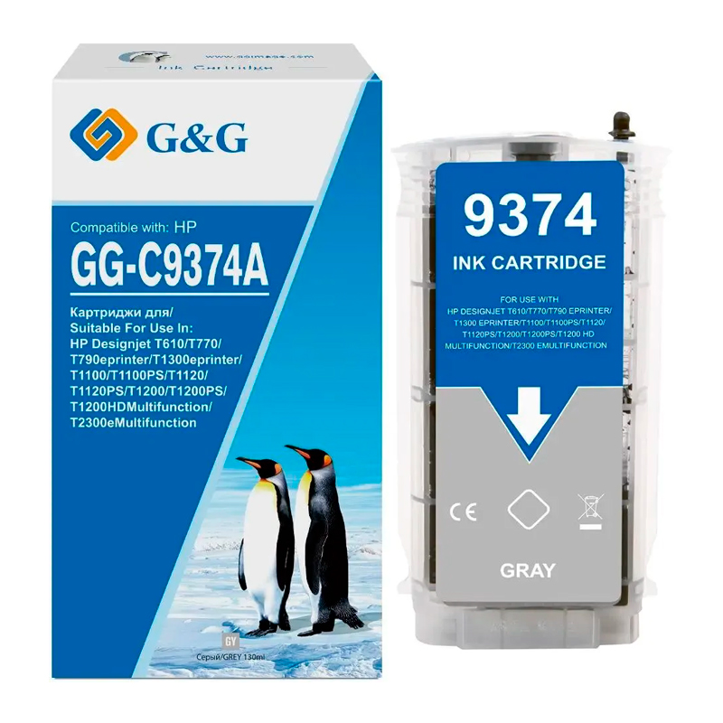 

Картридж для струйного принтера G&G (GG-C9374A) серый, совместимый