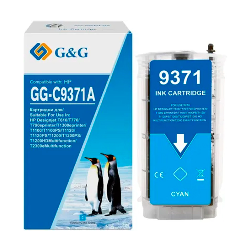 

Картридж для струйного принтера G&G (GG-C9371A) голубой, совместимый