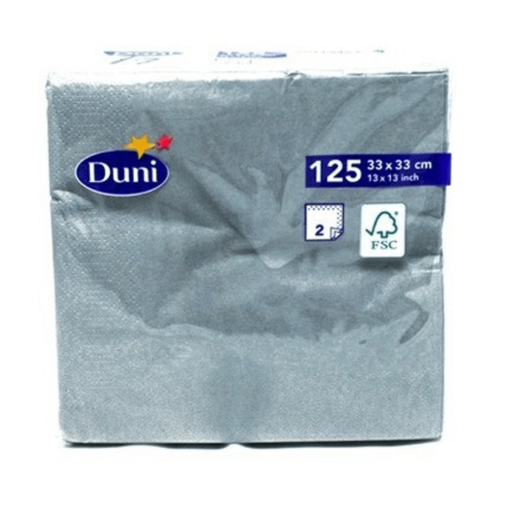 фото Салфетки бумажные duni двухслойные серые 33 х 33 см 125 шт
