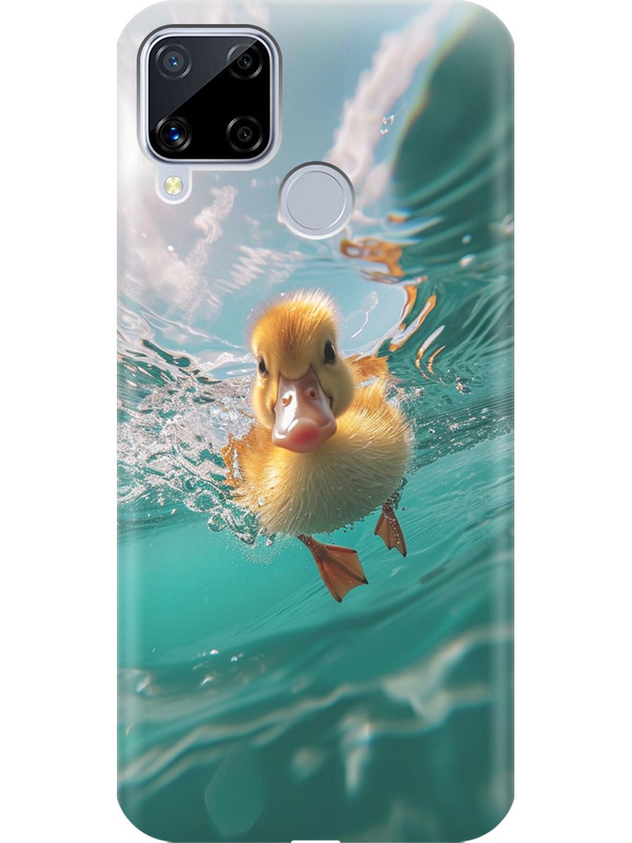 

Силиконовый чехол на realme C15 / C25 с принтом "Подводный утенок", Прозрачный;голубой;желтый, 726149812