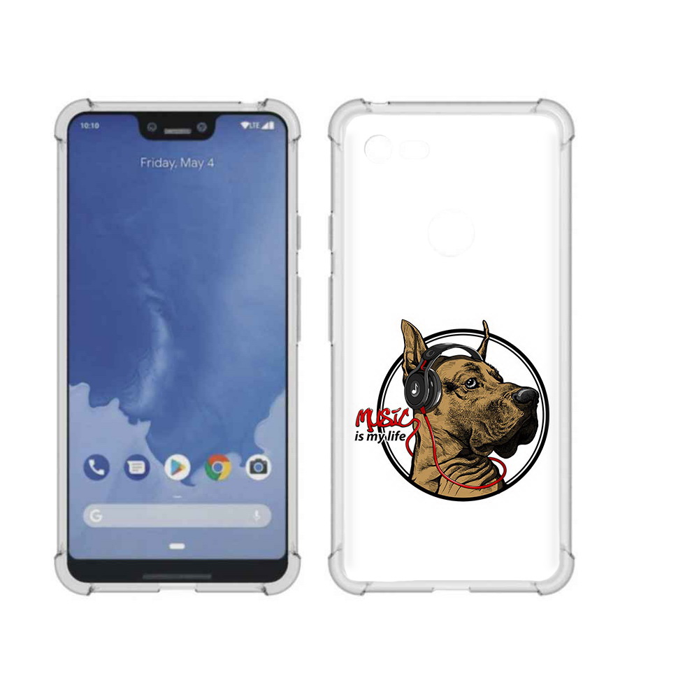 

Чехол MyPads Tocco для Google Pixel 3 XL музыкальная собака, Прозрачный, Tocco