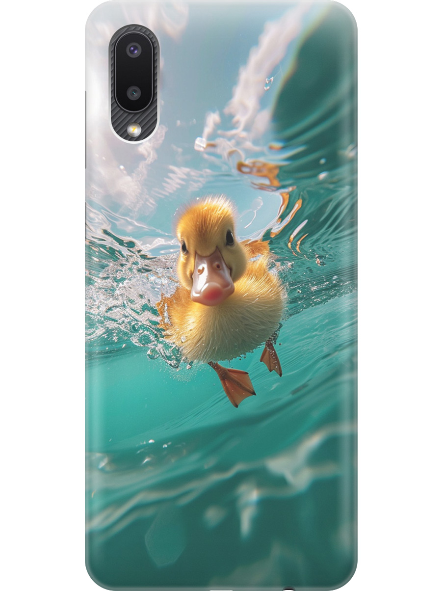 

Силиконовый чехол на Samsung Galaxy A02 с принтом "Подводный утенок", Прозрачный;голубой;желтый, 724352112
