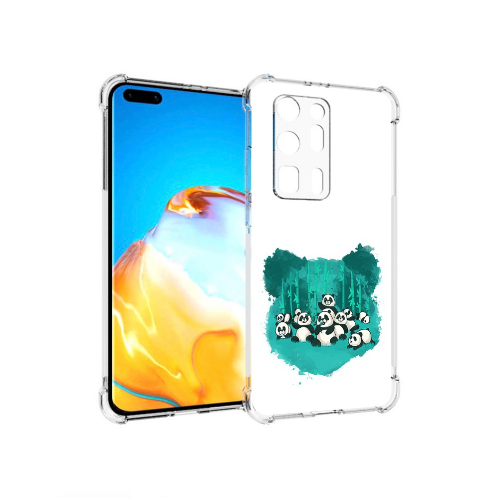 

Чехол MyPads Tocco для Huawei P40 Pro+ нарисованные панды, Прозрачный, Tocco