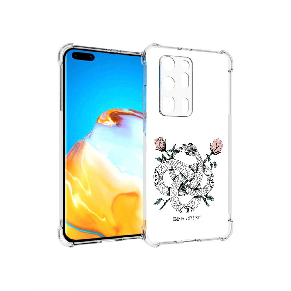 

Чехол MyPads Tocco для Huawei P40 Pro+ нарисованная змея абстракция, Прозрачный, Tocco