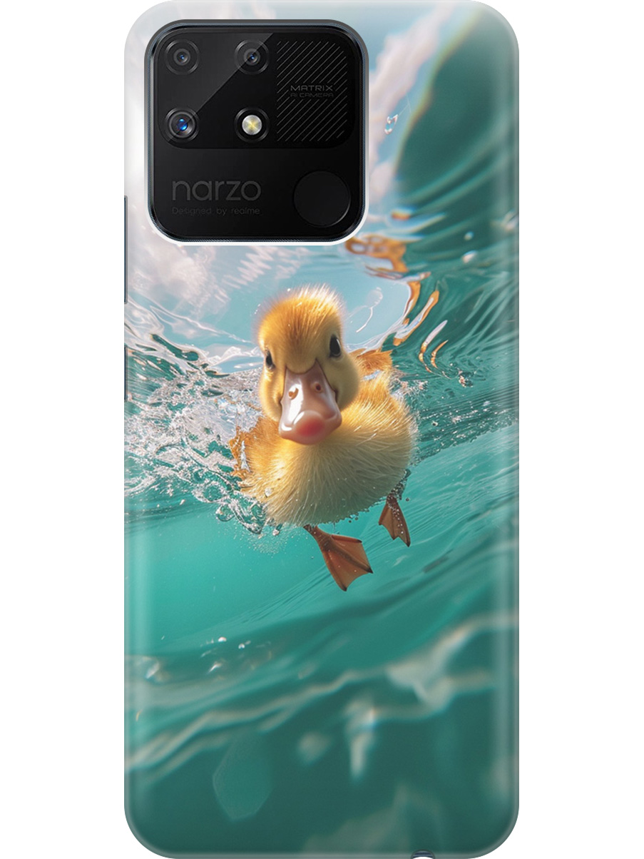 

Силиконовый чехол на Realme narzo 50A с принтом "Подводный утенок", Прозрачный;голубой;желтый, 740189912
