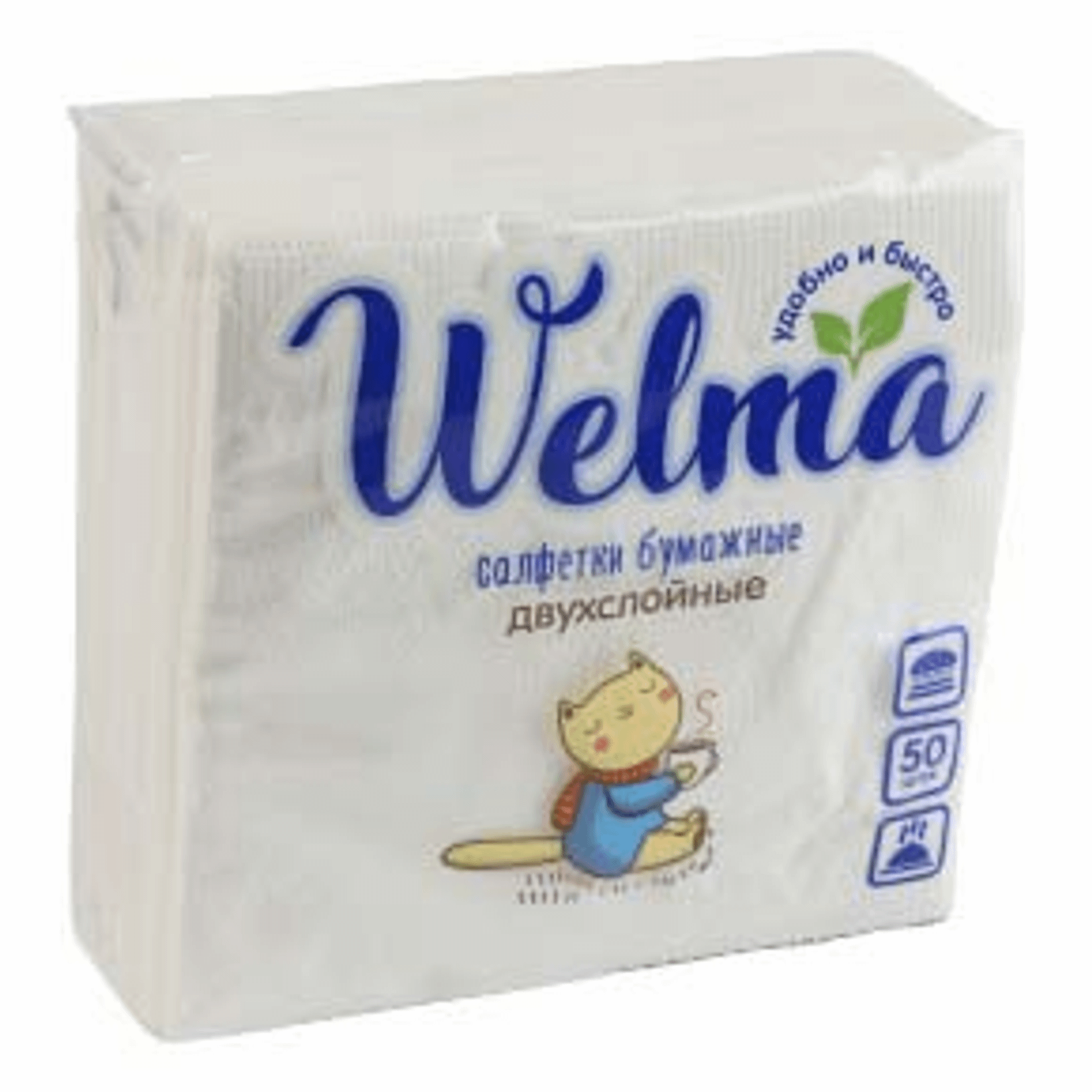 фото Салфетки welma бумажные двухслойные 50 шт