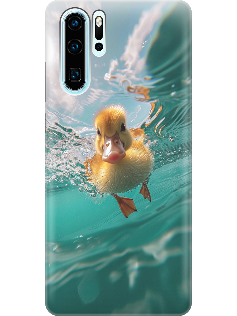 

Силиконовый чехол на Huawei P30 Pro с принтом "Подводный утенок", Прозрачный;голубой;желтый, 720762412