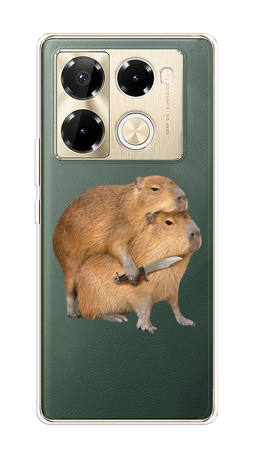 

Чехол на Infinix Note 40 Pro 5G/Note 40 Pro Plus "Капибара с ножом", Бежевый, 3106050-1