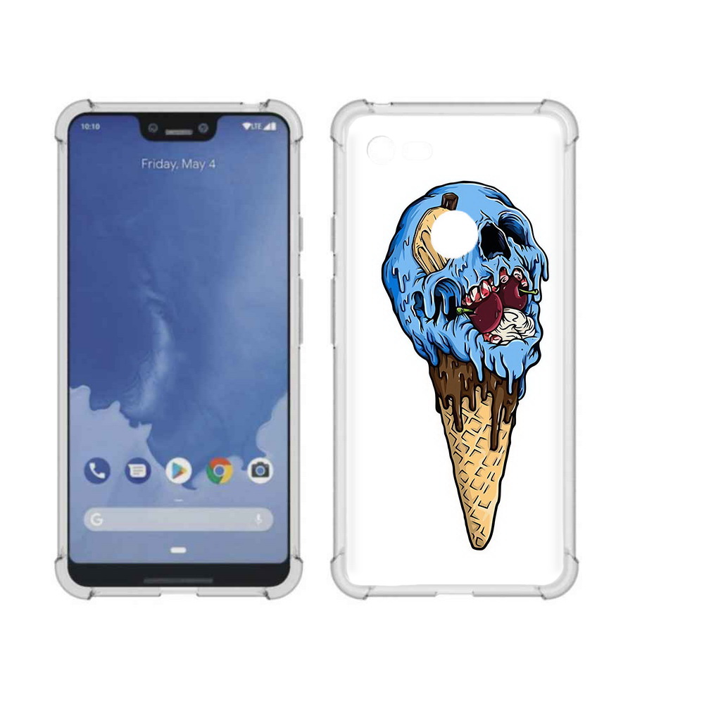

Чехол MyPads Tocco для Google Pixel 3 XL мороженное череп, Прозрачный, Tocco