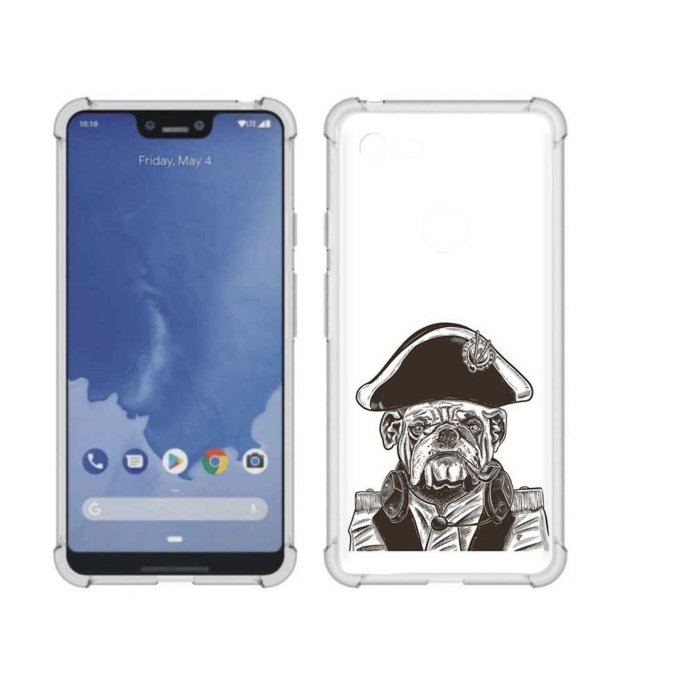 

Чехол MyPads Tocco для Google Pixel 3 XL мопс генерал, Прозрачный, Tocco