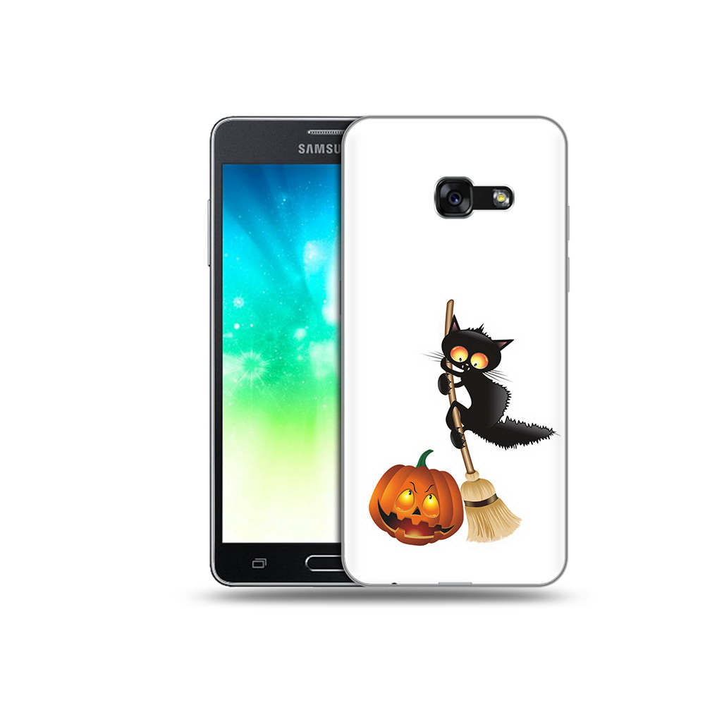 

Чехол MyPads Tocco для Samsung Galaxy A3 (2017) хэлуинский котик (PT51197.565.667), Прозрачный, Tocco