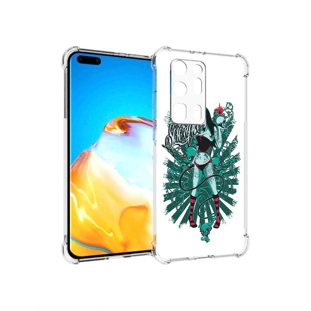 

Чехол MyPads Tocco для Huawei P40 Pro+ нарисованная девушка в татуировках, Прозрачный, Tocco
