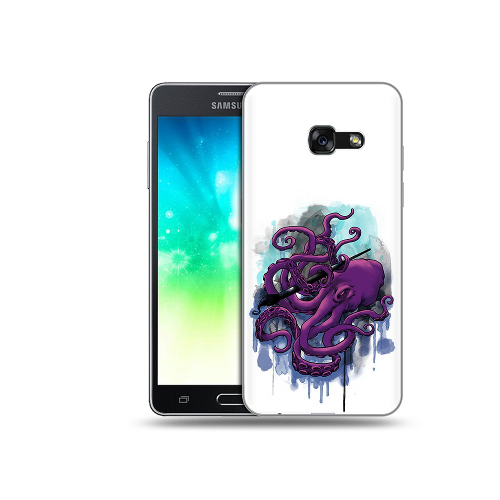 

Чехол MyPads Tocco для Samsung Galaxy A3 (2017) фиолетовый осьминог (PT51197.565.658), Прозрачный, Tocco