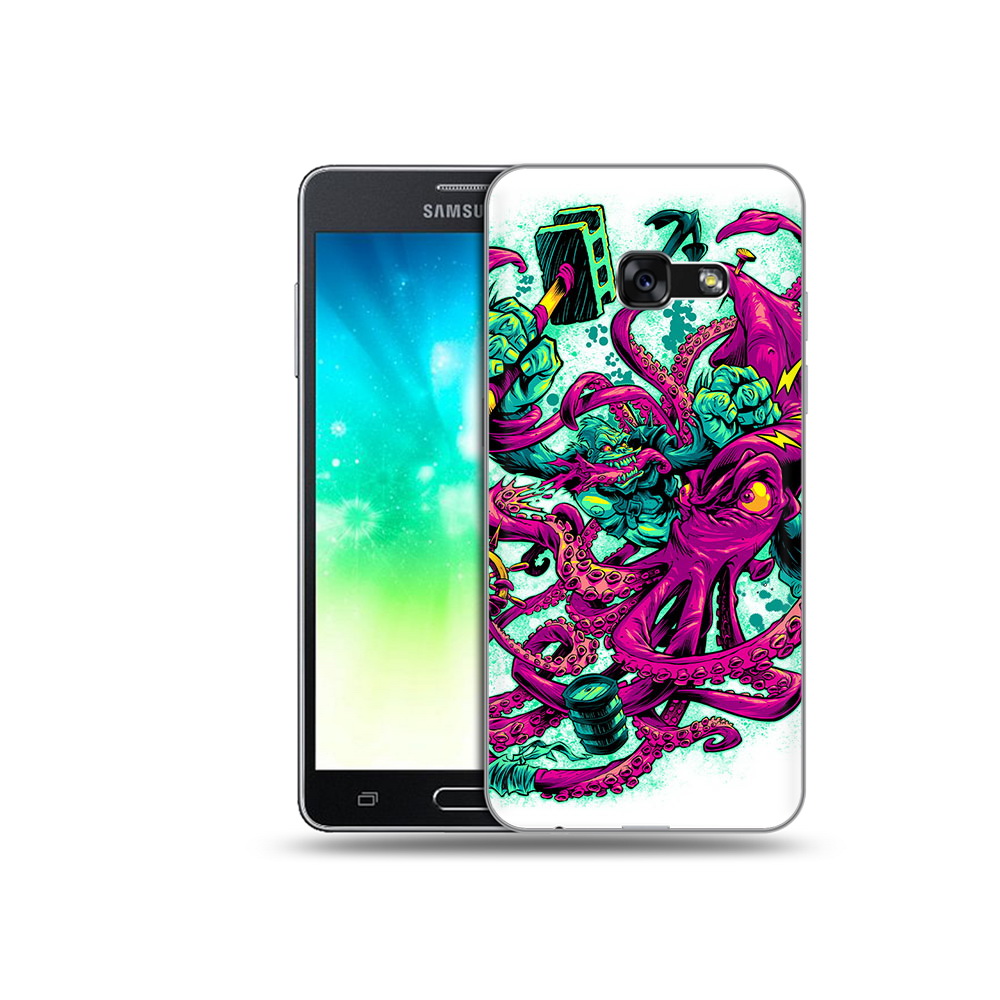 

Чехол MyPads Tocco для Samsung Galaxy A3 (2017) фиолетовый кракен (PT51197.565.657), Прозрачный, Tocco