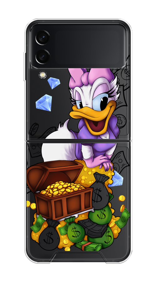 

Чехол на Samsung Galaxy Z Flip 3 "Rich Daisy Duck", Коричневый;белый;фиолетовый, 2103750-6