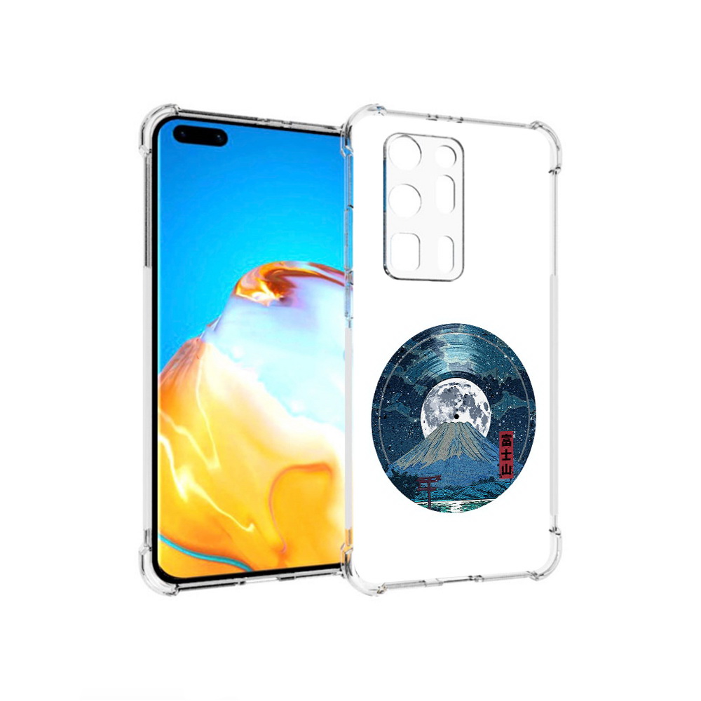Чехол MyPads Tocco для Huawei P40 Pro+ нарисованная виниловая гора с луной