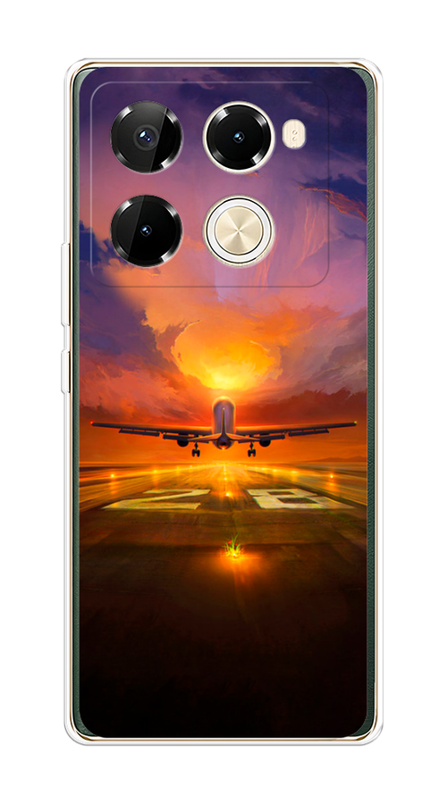 

Чехол на Infinix Note 40 Pro 5G/Note 40 Pro Plus "Самолет на посадке", Оранжевый;синий, 3106050-1