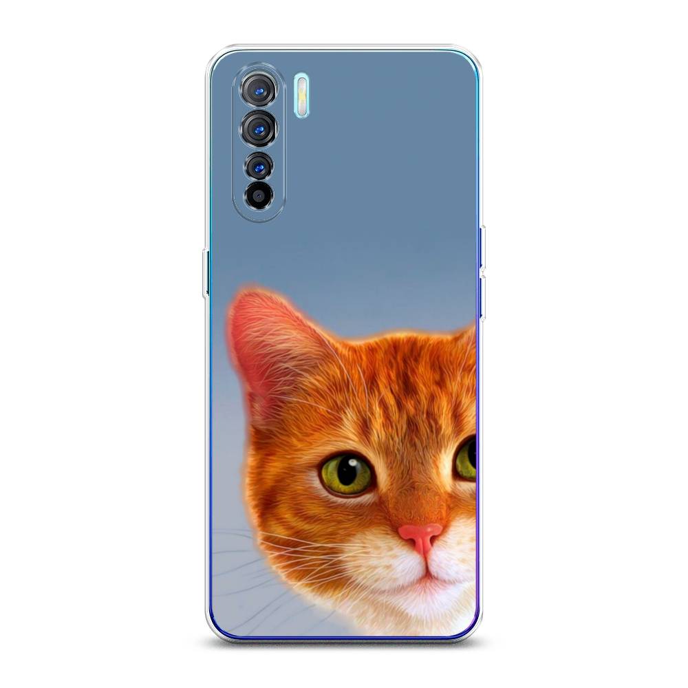 

Чехол на Oppo A91 "Любопытный котик", Коричневый, 252450-1