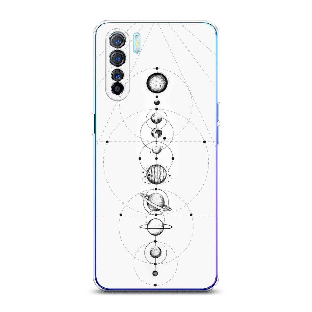 

Чехол на Oppo A91 "Парад планет", Серый, 252450-2