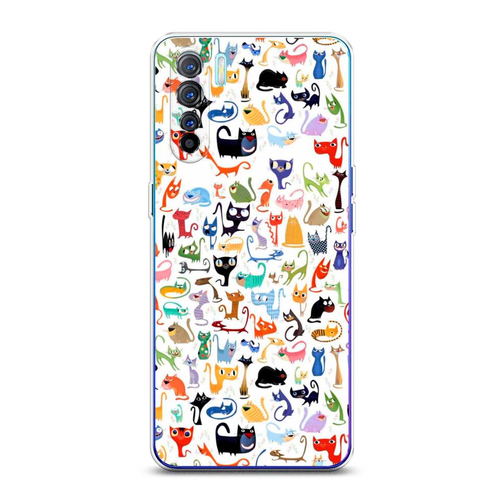 

Чехол на Oppo A91 "Цветные коты", Разноцветный, 252450-1