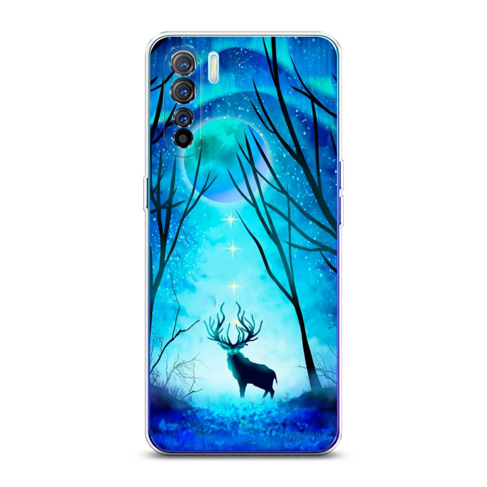 

Чехол на Oppo A91 "Олень северное сияние", Синий;черный;голубой, 252450-1