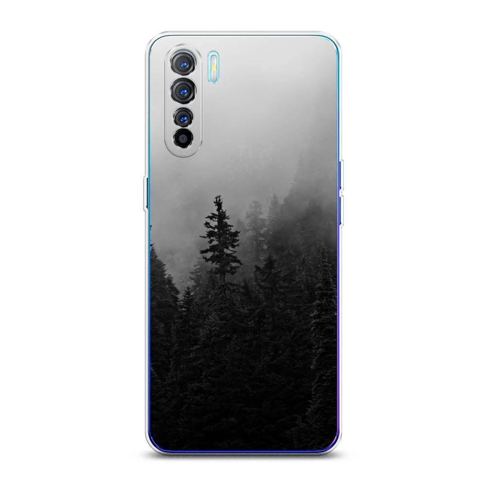 

Чехол на Oppo A91 "Туманный лес", Серый;черный, 252450-2