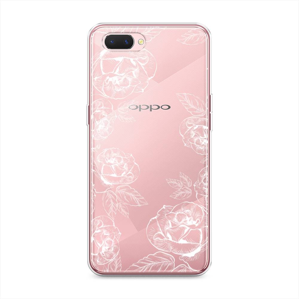 

Чехол на Oppo A3s "Розы графика", Черный;серый, 252050-2