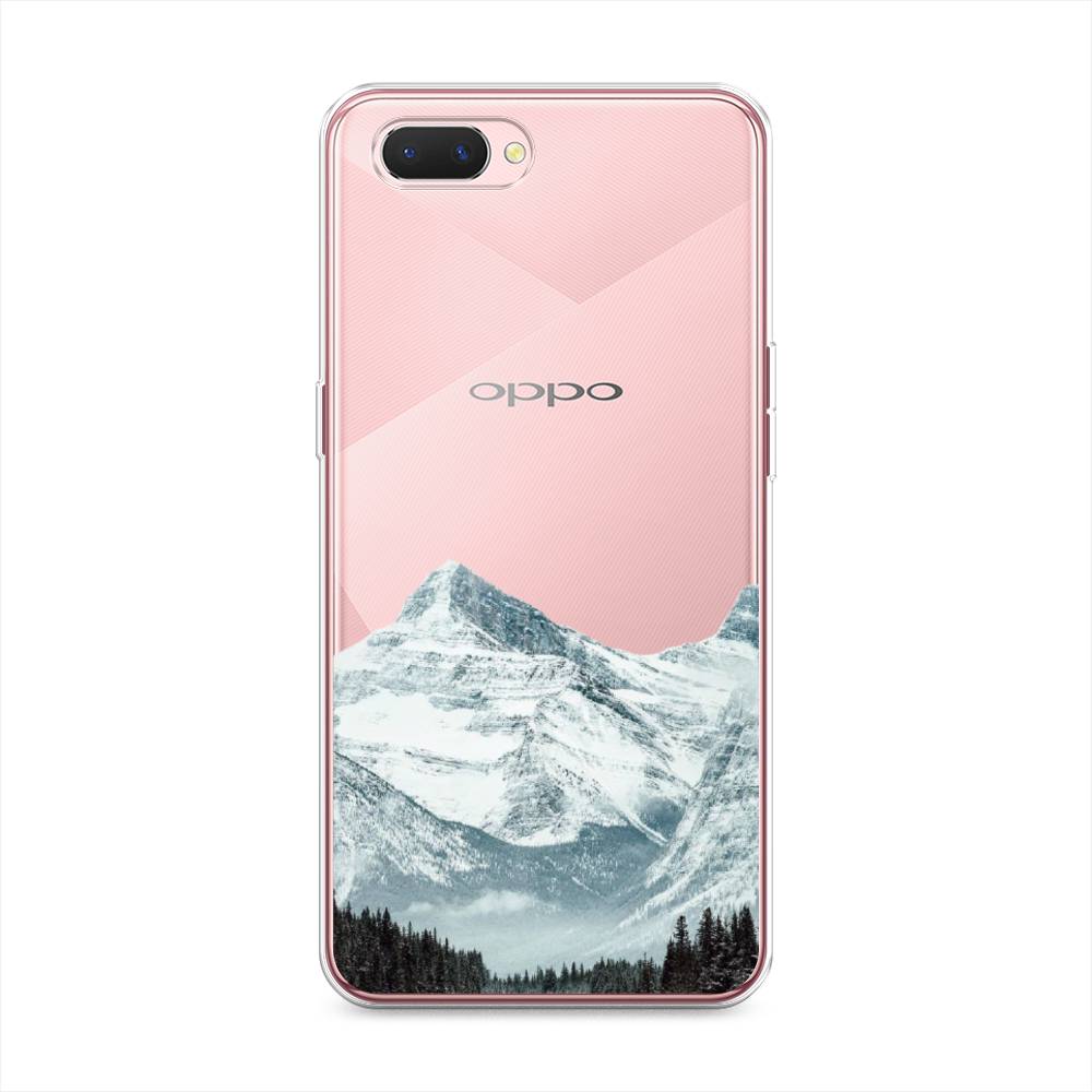 

Чехол на Oppo A3s "Горы арт 1", Белый;зеленый, 252050-2