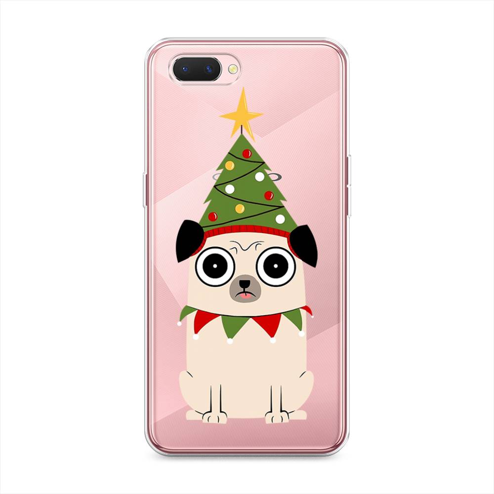 

Чехол на Oppo A3s "Собачка с ёлочкой", Бежевый;красный;зеленый, 252050-1