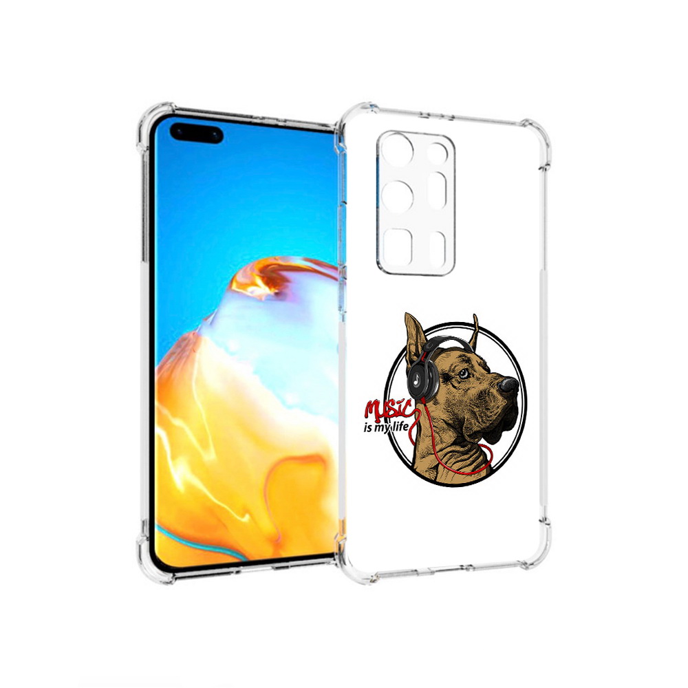 

Чехол MyPads Tocco для Huawei P40 Pro+ музыкальная собака, Прозрачный, Tocco