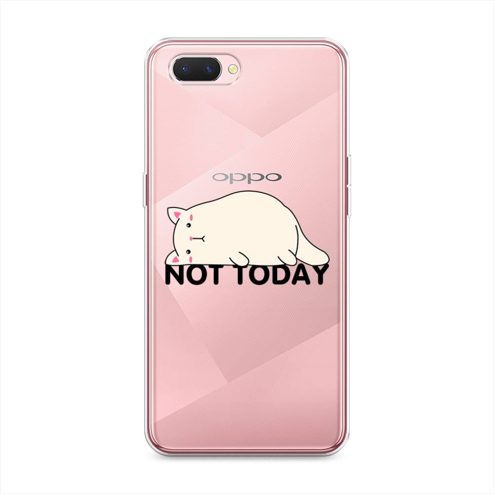 

Чехол на Oppo A3s "Cat not today", Белый;розовый;черный, 252050-1