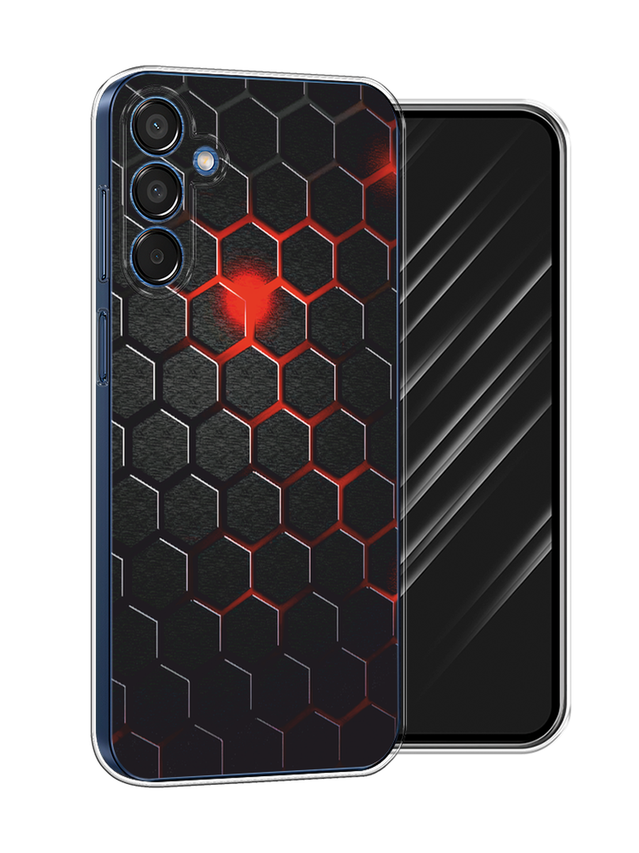 

Чехол Awog на Samsung Galaxy M15 5G "Фон соты красные", Красный;черный, 2109550-1