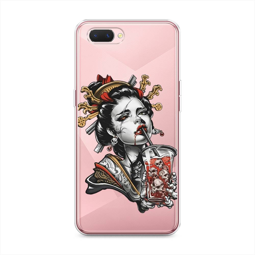 

Чехол на Oppo A3s "Опасная гейша", Красный;черный;серый, 252050-4