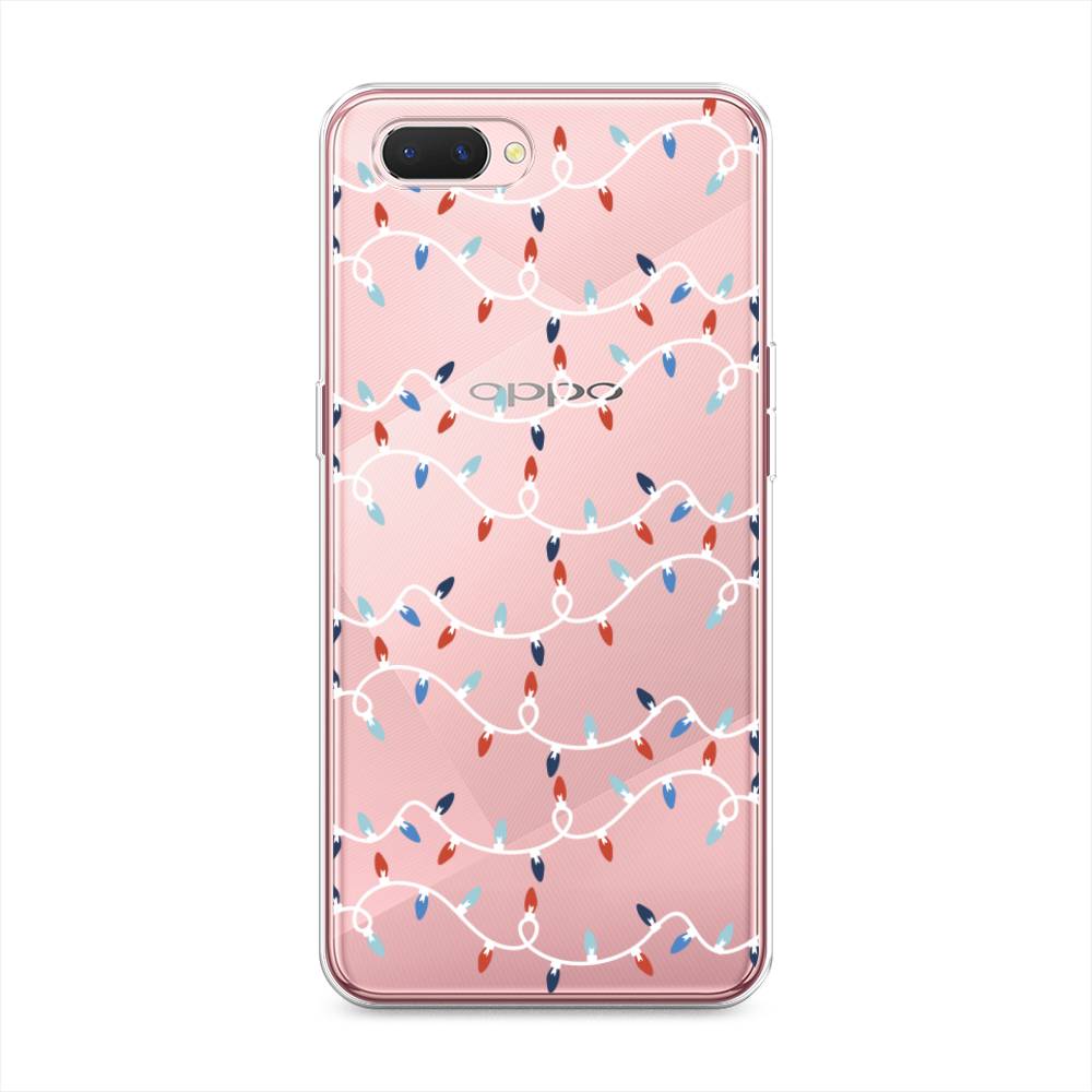 

Чехол на Oppo A3s "Разноцветная гирлянда", Белый;красный;синий, 252050-5