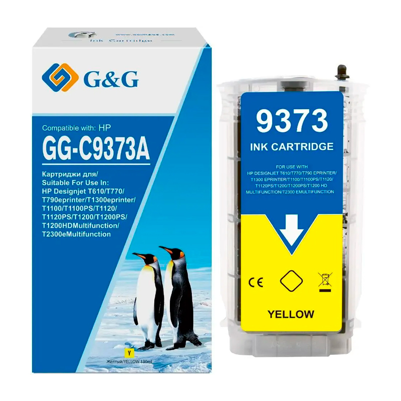 

Картридж для струйного принтера G&G (GG-C9373A) желтый, совместимый
