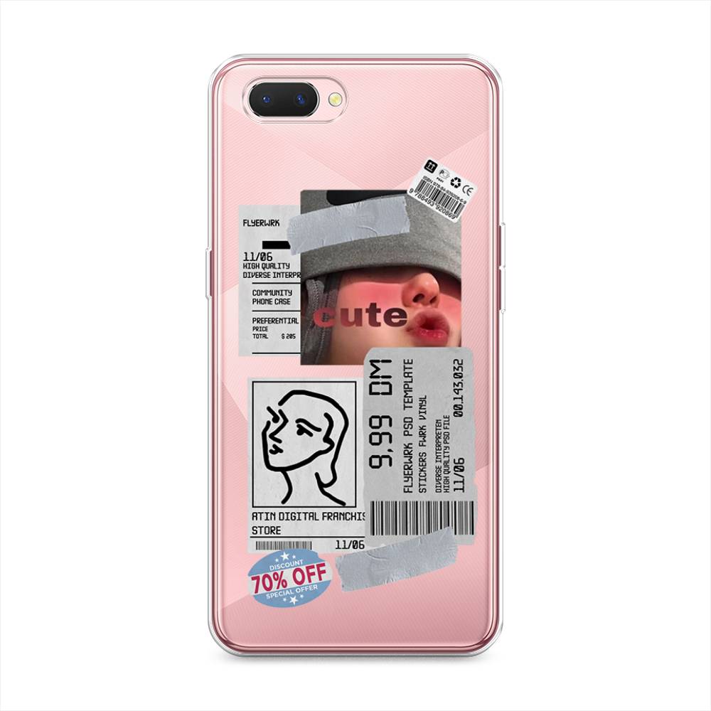 

Чехол на Oppo A3s "Cute girl collage", Розовый;серый;голубой, 252050-6