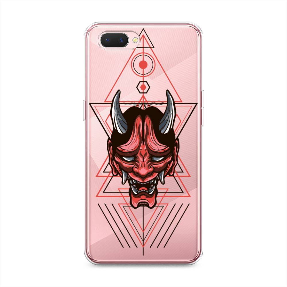 

Чехол на Oppo A3s "Hanya Oni mask", Серый;красный;черный, 252050-4