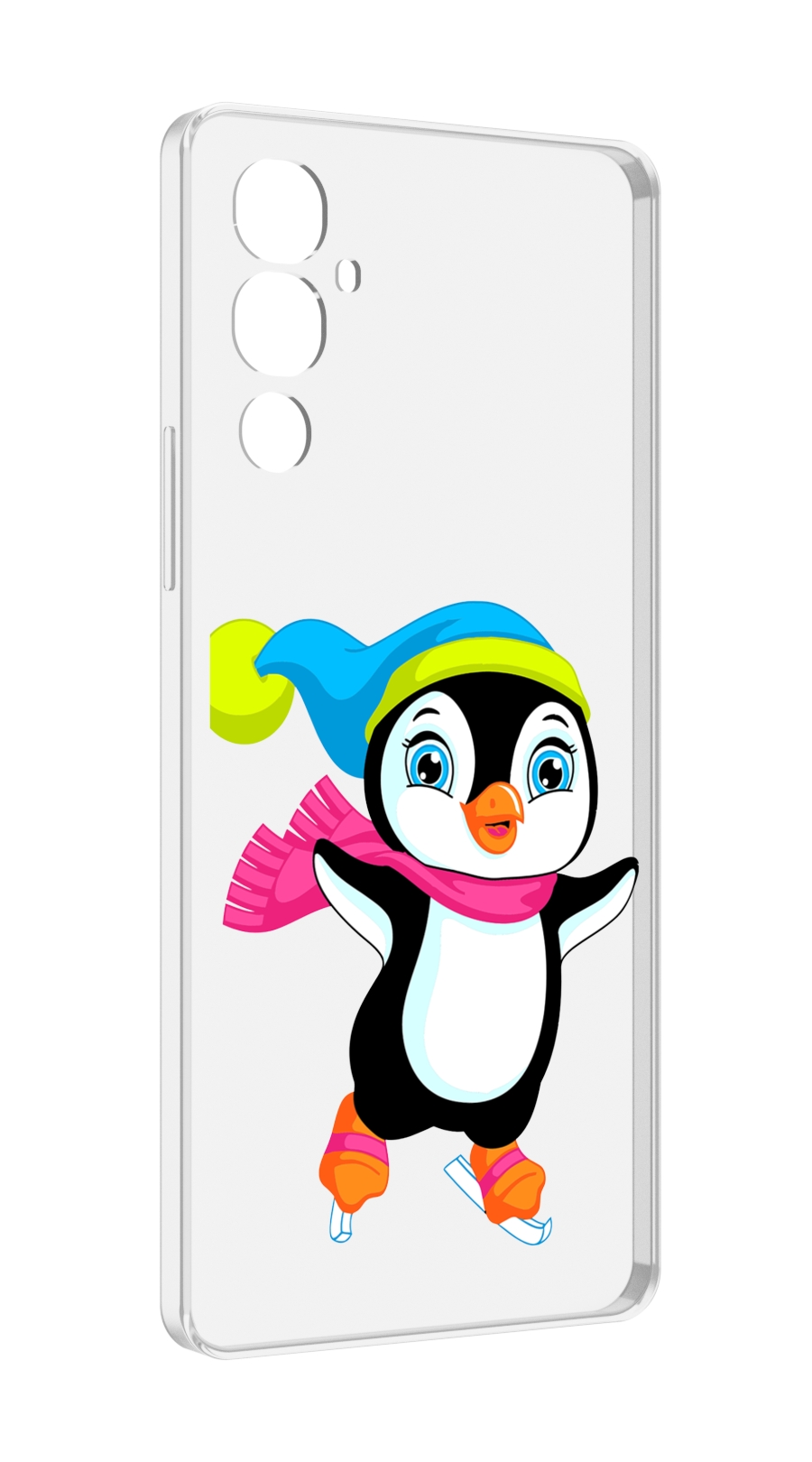 

Чехол MyPads пингвин на коньках для Tecno Pova 4, Прозрачный, Tocco