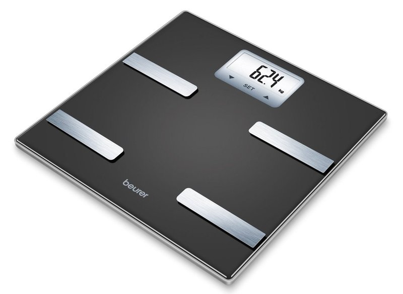 Весы напольные Beurer BF530 черные симпатичные весы для тела с подсветкой
