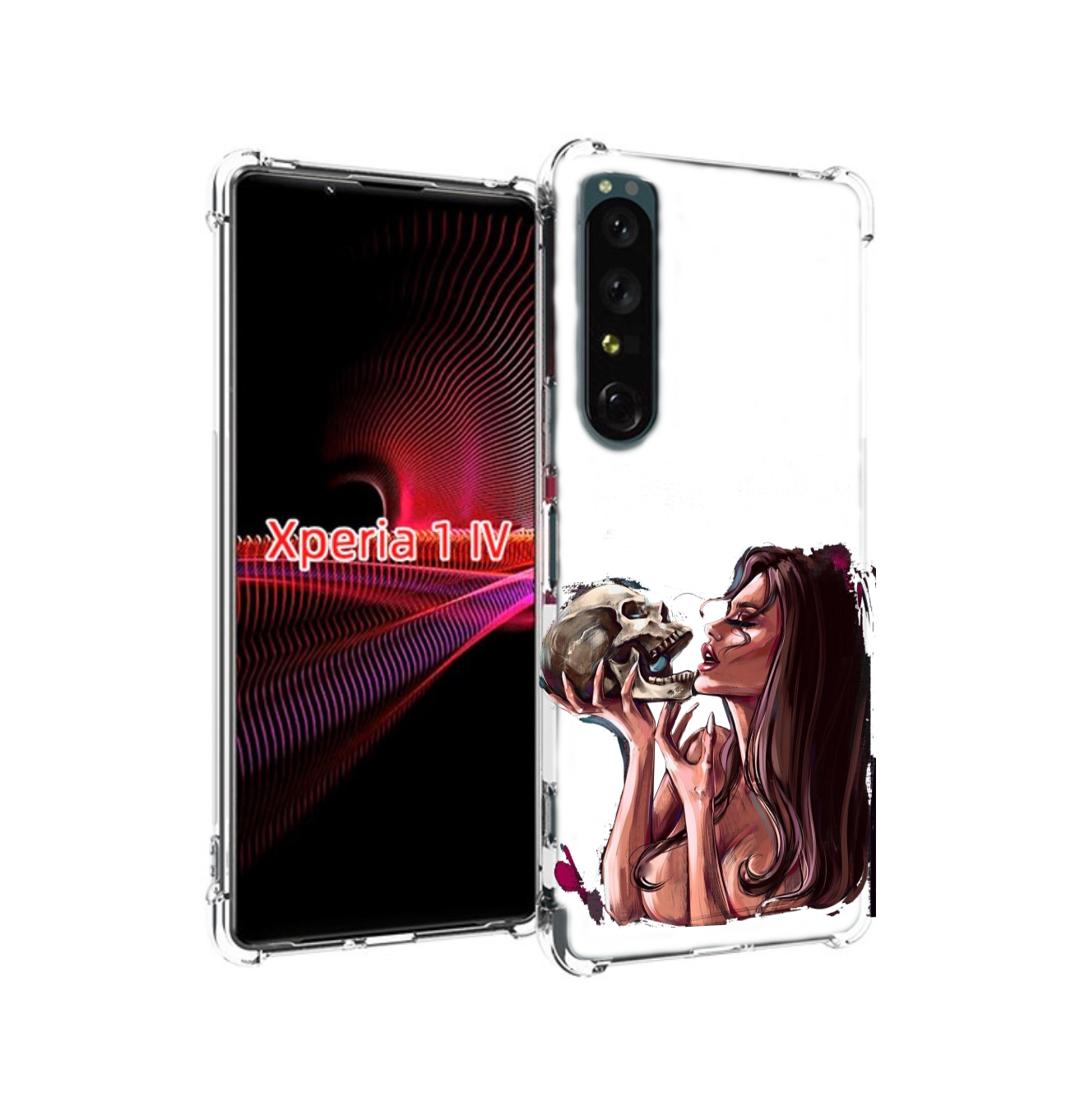 

Чехол накладка MyPads девушка-модель-с-черепом для Sony Xperia 1 IV, Прозрачный, Tocco