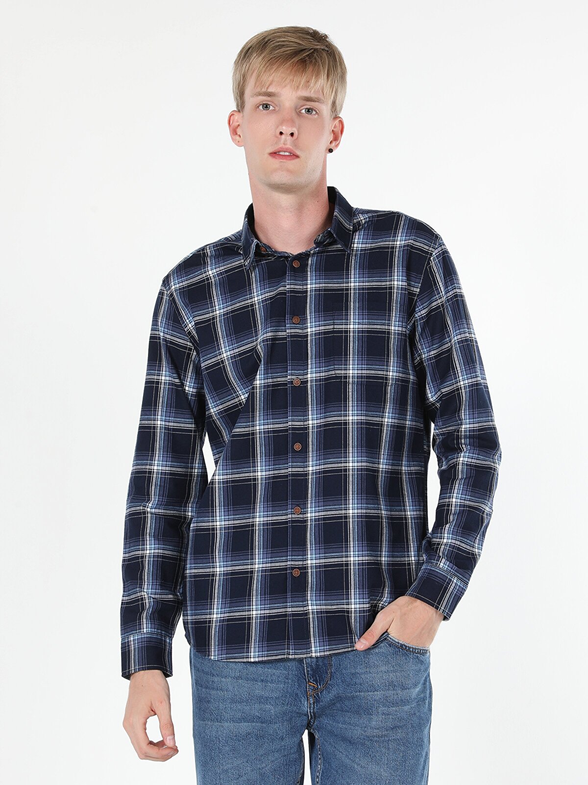

Рубашка мужская Colin's CL1060579_Q1.V1 синяя XXL, CL1060579_Q1.V1