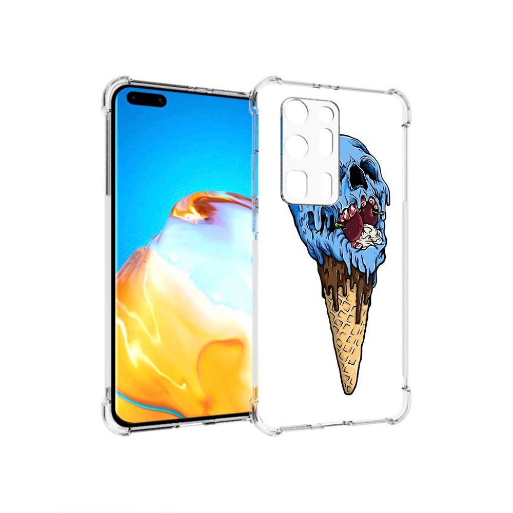 

Чехол MyPads Tocco для Huawei P40 Pro+ мороженное череп, Прозрачный, Tocco