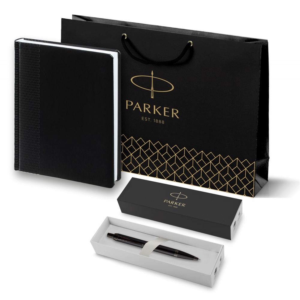 

Подарочный набор Parker: черный ежедневник и черная шарик. ручка Parker IM Black Edition, Подарочный набор Parker: черный ежедневник и черная шариковая ручка Parker IM Black Edition, цвет чернил синий