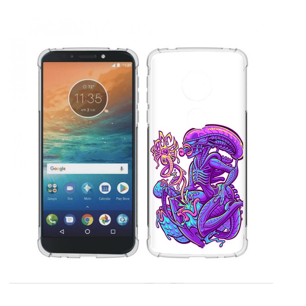 

Чехол MyPads Tocco для Motorola Moto G4 Play чужой фиолетовый цвет (PT115793.374.693), Прозрачный, Tocco