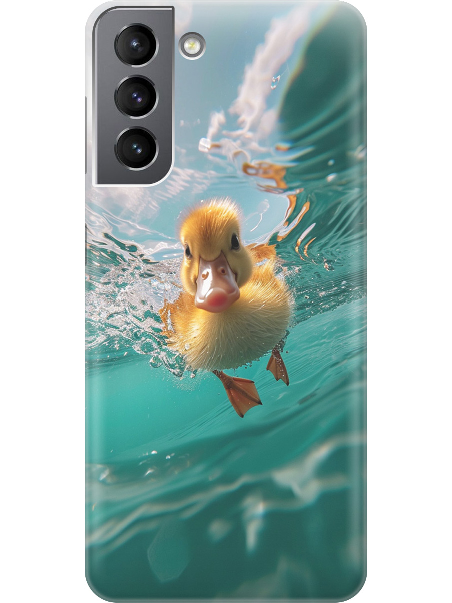

Силиконовый чехол на Samsung Galaxy S21 с принтом "Подводный утенок", Прозрачный;голубой;желтый, 724125012